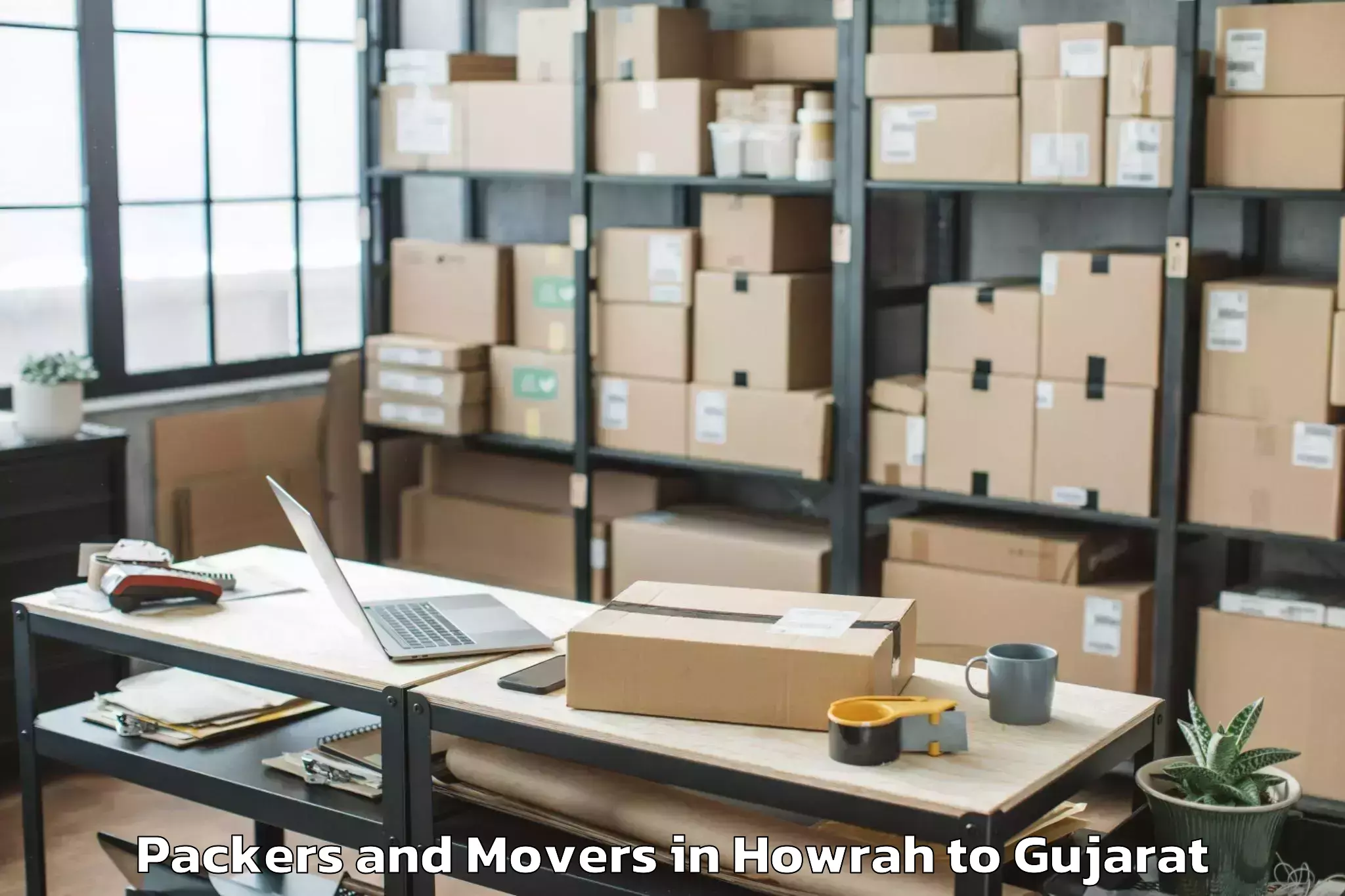 Professional Howrah to Veraval Packers And Movers